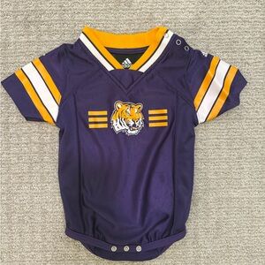 ADIDAS LSU TIGERS Louisiana State University PURPLE Baby Onesie Jersey 24M